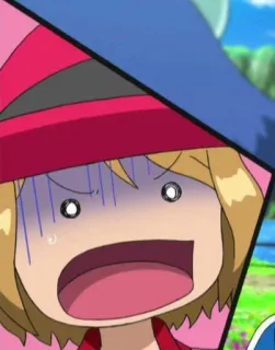 💥 3812706b Serena Pokemon anime, Pokémon, Serena, takut, terkejut, ekspresi telegram sticker
