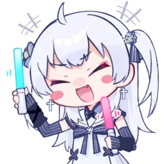 🎉 30d843b9 Anime, Chibi, Lucu, Lightstick, Ceria, Bahagia whatsapp sticker