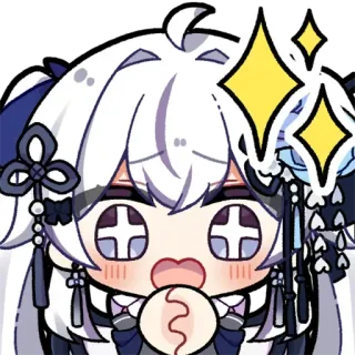 🤩 77c7e3e4 Chibi, Anime, Kawaii, Imut, Berkilau, Ekspresi, Terkejut whatsapp sticker