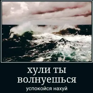 🤕 ac83113a хули ты волнуешься
успокойся нахуй mar, olas, océano, idioma ruso, lenguaje ofensivo, groserías whatsapp sticker