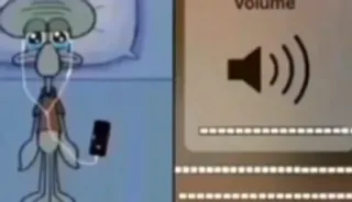 🫡 ea78a490 Squidward Spongebob Squarepants Calamardo, música, triste, meme, escuchando whatsapp sticker