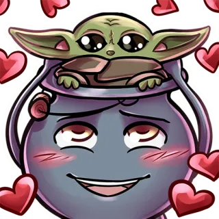 ❤️ 5650e576 Baby Yoda Baby Yoda, Grogu, Gwiezdne Wojny, słodkie, kreskówka, serca telegram sticker
