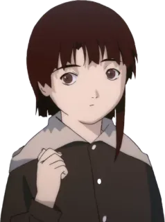 😯 243839d8 Lain Iwakura Serial Experiments Lain anime, girl, lain, cyberpunk, virtual reality telegram sticker