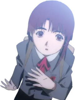 😯 3415f6a3 Lain Iwakura Serial Experiments Lain anime, girl, school uniform, lain, serial experiments lain telegram sticker