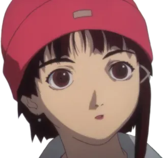 😧 4e9faefe Iwakura Lain Serial Experiments Lain anime, girl, cyberpunk, lain, iwakura lain telegram sticker