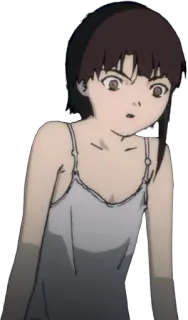 😠 7d431d85 Lain Iwakura Serial Experiments Lain anime, girl, lain, iwakura, serial experiments lain telegram sticker