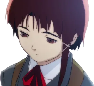 😟 949f18dd Lain Iwakura Serial Experiments Lain anime, girl, character, lain, iwakura telegram sticker