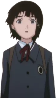 😧 9c0b84a0 Lain Iwakura Serial Experiments Lain anime, schoolgirl, cyberpunk, lain, iwakura telegram sticker