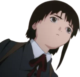 🙁 b4c2e955 Lain Iwakura Serial Experiments Lain anime, schoolgirl, uniform, lain, serial experiments lain telegram sticker
