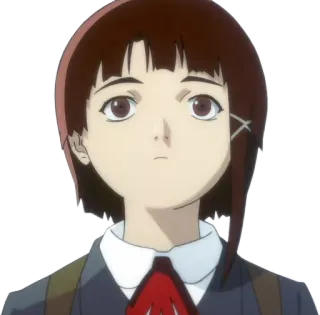 😕 cde7c4e7 Lain Iwakura Serial Experiments Lain anime, girl, wired, lain, character telegram sticker