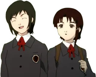 😦 e4becd3a anime, school uniforms, friends, schoolgirls, animation telegram sticker