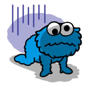 😓 107011b5 Cookie Monster Sesame Street Cartoon, Figur, Sesamstraße, Krümelmonster, traurig, deprimiert telegram sticker