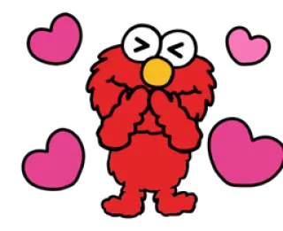 💕 63ee5172 Elmo Elmo, Sesamstraße, niedlich, Herzen, Cartoon telegram sticker