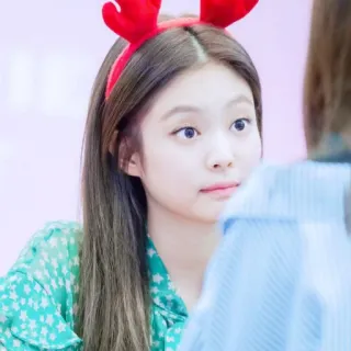 💚 eb19b7a2 Jennie KPOP, ジェニ, クリスマス, 鹿, かわいい, 女の子 telegram sticker