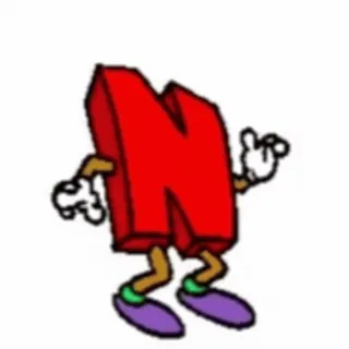 🐵 5b02748f 글자 N, 만화, 캐릭터, 알파벳, 제스처 telegram sticker