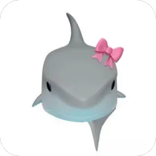 🫥 fc34e547 상어, 귀여운, 동물, 만화, 바다, 물고기, 리본 telegram sticker