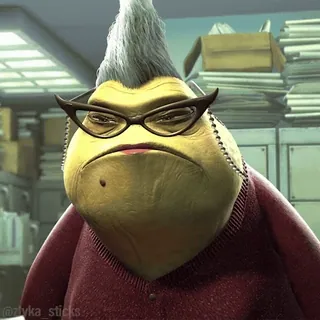 😐 26db2812 Roz Monsters, Inc. Roz, Monsters Inc, Disney, Pixar, animated, character, office telegram sticker