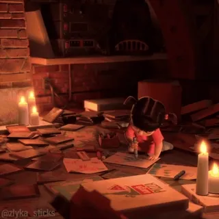 🎨 38c6a00b Boo Monsters, Inc. drawing, crayons, animation, movie, character, child telegram sticker