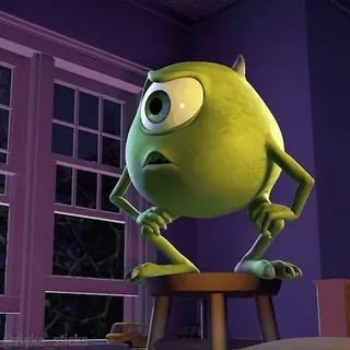 😄 399fea67 Mike Wazowski Monsters, Inc. Mike Wazowski, Monsters Inc, Disney, Pixar, animation, cartoon telegram sticker