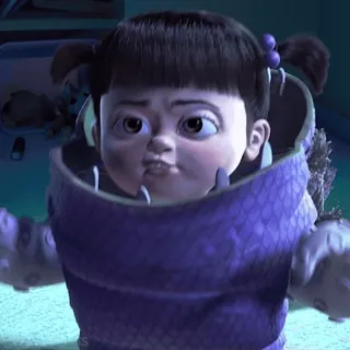 👻 c8439bd6 Boo Monsters, Inc. Boo, Monsters, Inc., disguise, cute, purple, monster telegram sticker