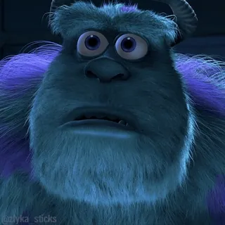 😟 cc57c8ed James P. 'Sulley' Sullivan Monsters, Inc. monster, blue, furry, disney, pixar, character, worried telegram sticker