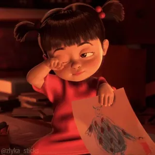 🥱 ee0e96eb Boo Monsters, Inc. @zlyka_sticks Boo, Monsters, Inc., cute, sleepy, drawing, animation, movie telegram sticker