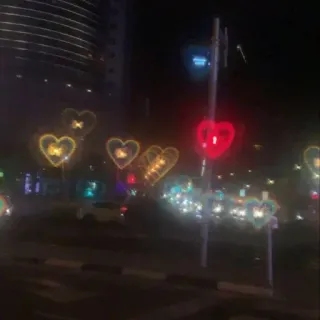 ❤️ 1b728461 stad, nacht, harten, lichten, stedelijk, decoratie telegram sticker