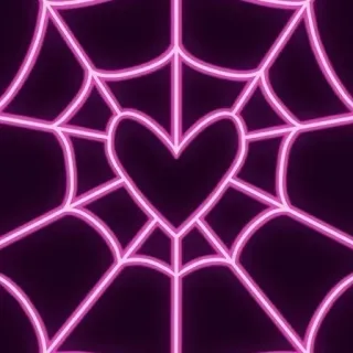 ❤️ 6154b918 spinnenweb, hart, roze, neon, liefde, halloween, schattig, sticker telegram sticker