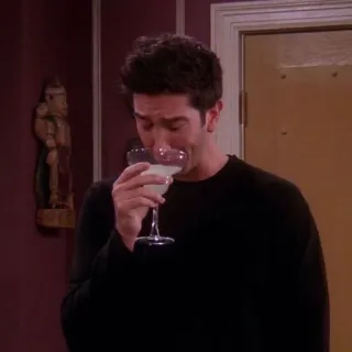 🥴 fe3f8ec7 Ross Geller Friends Ross, Friends, David Schwimmer, Drinken, Cocktail, TV Serie telegram sticker