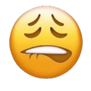 😎 4b08d534 Emoji, Gesichtsausdruck, Gesicht, Gelb, Besorgt, Ängstlich, Bekümmert, Mund telegram sticker