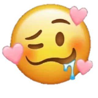 🤤 6ecf45ac Emoji, Smiley, Herzen, Liebe, Zwinkern, Speichel telegram sticker