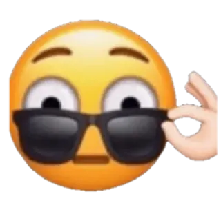 😎 fd2901d2 Emoji, Sonnenbrille, Ok Geste, Cool, Gesicht, Gelb, Zustimmung, Meme telegram sticker