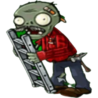🪜 1a89ce29 Zombie, Leiter, Plants vs Zombies, Videospielfigur, Bau, Cartoon, Untoter whatsapp sticker