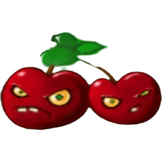 🍒 4ff81bfd Kirschbombe, Plants vs Zombies, Kirsche, Videospiel, wütend, lustig whatsapp sticker