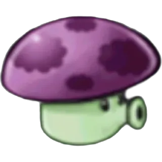 🍄 a2cf71c9 Plants vs Zombies, Pilz, Lila, Videospiel, Cartoon whatsapp sticker