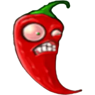 🌶 bcdaee2a Chili, Cartoon, lustig, Gemüse, Essen, rot, wütend whatsapp sticker