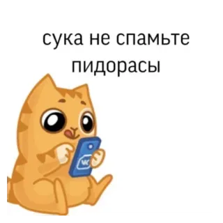 🤬 42a3c397 сука не спамте пидорасы gato, spam, ofensivo, ruso, teléfono, internet, meme telegram sticker