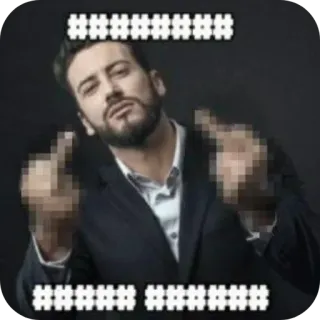 🖕 4cd851ff dedo corazón, ofensivo, gesto, hombre, adulto, pixelado telegram sticker