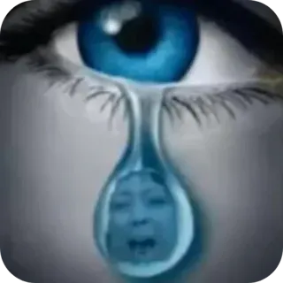 👍 d1fe78f3 ojo, lágrima, llanto, tristeza, emoción, cara, gota telegram sticker