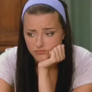 😕 89d8542d kobieta, opaska, portret, smutna, zamyślona, melancholia telegram sticker