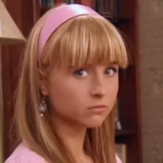 😳 a6365adb kobieta, blond włosy, opaska, portret, kolczyki, osoba telegram sticker