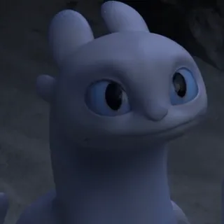 🫧 1118db40 Light Fury How to Train Your Dragon drache, lichtfurie, cartoon, film, dreamworks, tier, weißer drache, süß telegram sticker