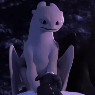 🫧 17eb1680 Light Fury How to Train Your Dragon Drache, weiß, süß, Fantasy, Cartoon, Film telegram sticker