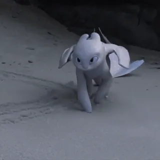 🫧 286ec886 Light Fury How to Train Your Dragon Drache, Fantasy, Tier, süß, weiß, Leuchtende Furie telegram sticker