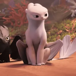 🫧 54832404 Light Fury How to Train Your Dragon Leuchtender Furie, Drache, Weiß, Cartoon, Niedlich, Drachenzähmen leicht gemacht telegram sticker