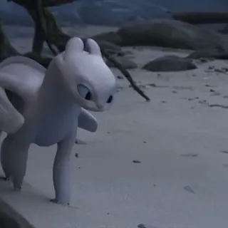 🫧 558b0c9b Light Fury How to Train Your Dragon Drache, Licht Furie, Weißer Drache, Fantasy, Cartoon telegram sticker