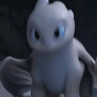 🫧 5f842900 Light Fury How to Train Your Dragon Drache, weiß, Leuchtender Furie, niedlich, Cartoon, Tier, Fantasy telegram sticker