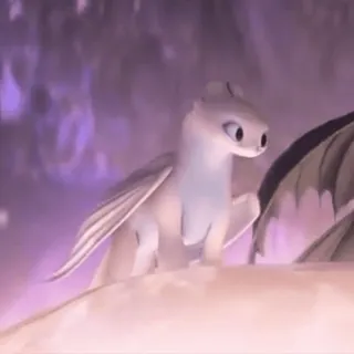 🫧 81b355c8 Light Fury How to Train Your Dragon nachtschatten-weibchen, drache, drachenzähmen leicht gemacht, fliegen, fantasy telegram sticker