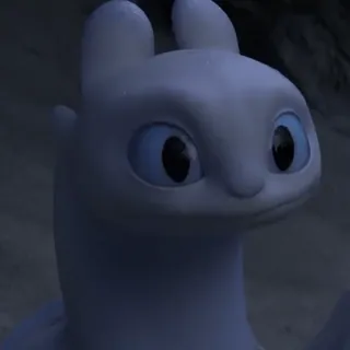 🫧 c09c375d Light Fury How to Train Your Dragon Drache, Leuchtender Furie, Cartoon, Tier, Weiß, Süß telegram sticker