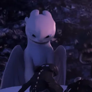 🫧 cd377075 Light Fury How to Train Your Dragon Drache, weißer Drache, Tagschatten, Cartoon, Tier, niedlich, Fantasy telegram sticker